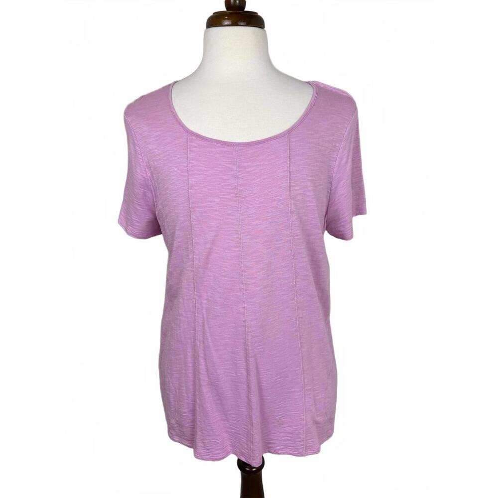 Chico's Soft Modal Blend Short Sleeve Top - Light Pink, Size 3